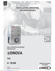 Lennox ADNOVA THX 105 Installation, Operating And Maintenance Instructions