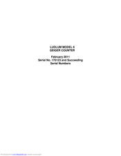 Ludlum Model 6 Manual