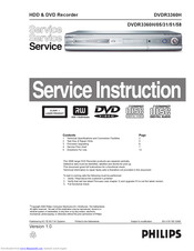 Philips DVDR3360H58 Service Instructions Manual