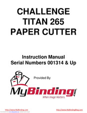 Challenge Titan 265 Instruction Manual