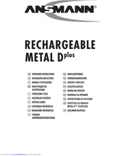 Ansmann Rechargeable Metal D Plus Operating Instructions Manual