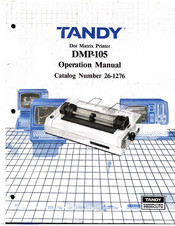 Tandy DMP-105 Operation Manuals
