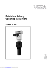 Vega VEGASON S 61 Operating Instructions Manual