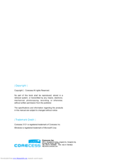 Corecess 3121 User Manual
