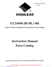 HIGHLEAD GC24698-2BL Instruction Manual And Parts List