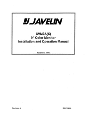Javelin CVMA9A(X) Installation And Operation Manual