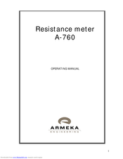 Armeka Engineering A-760 Operating Manual