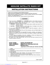 Mazda 0000 81 K11 Installation Instructions Manual