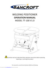 Bancroft TT-100 Operation Manuals