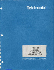 Tektronix FG 504 Instruction Manual