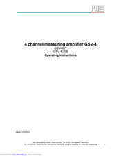 ME GSV-4BT Operating Instructions Manual