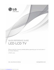LG 32LT560C-UA Quick Reference Manual