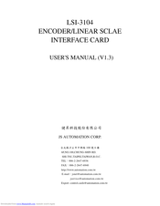 JS Automation LSI-3104 User Manual