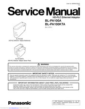 Panasonic BL-PA100A - HD-PLC Ethernet Adaptor Service Manual