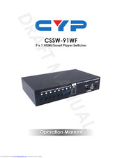 CYP CSSW-91WF Operation Manual