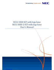 NEC MultiSync X551 UHD IGT User Manual