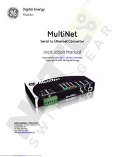 GE MultiNet Instruction Manual