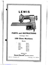 Lewis 150-17 Parts And Instructions