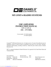 Daniels MT-4 Instruction Manual