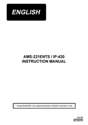 JUKI AMS-221ENTS Instruction Manuals