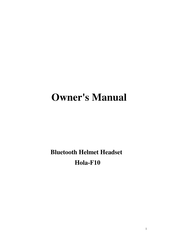 Bikecomm HOLA-F10 Owner's Manual