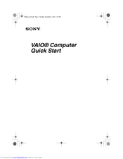 Sony VAIO PCV-2200 Quick Start Manual