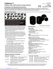 Murphy CANdrive Module CDV300R Installation And Operating Manual