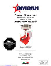 Omcan TS-IT-0134 Instruction Manual