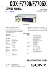 Sony Xplod Cdx F7700 Manuals Manualslib