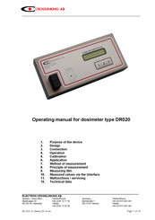 Crosslinking DR 020 Operating Manual