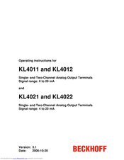 Beckhoff KL4011 Operating Instructions Manual