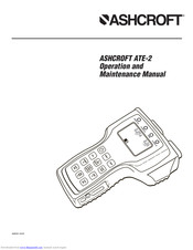 Ashcroft ATE-2 Operation And Maintenance Manual