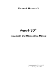 Thrane&Thrane Aero-HSD+ Installation And Maintenance Manual