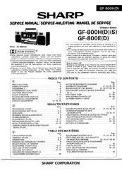 Sharp GF-800HS Service Manual