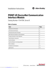 Allen-Bradley POINT I/O 1734-PDN Installation Instructions Manual