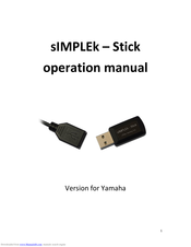 Yamaha sIMPLEk-Stick Operation Manuals