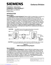 Siemens CERBERUS  PYROTRONICS ADB-60 Installation Instructions Manual