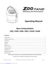 Zoo Fans H25 Operating Manual