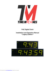 Time Machines 760-260-000 Installation And Operation Manual