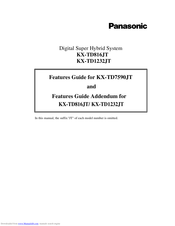 Panasonic KX-TD7590JT Features Manual