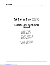 Toshiba Strata DK14 Installation And Maintenance Manual