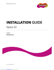 Suprema Xpass S2 Installation Manual