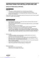 Vaxcel FN744 series Instructions For Installation And Use Manual