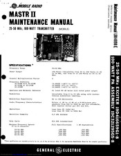 Ge MASTR II Maintenance Manual