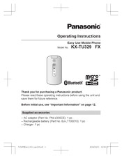 Panasonic KX-TU329 FX Operating Instructions Manual