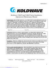 Koldwave 5AK65BFA Installation, Operation & Maintenance Manual