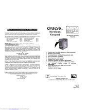 International Electronics Oracle OWK5 Manual