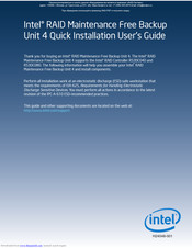 Intel RMFBU4 Quick Installation User's Manual
