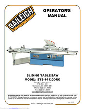 Baileigh STS-14120DRO Operator's Manual