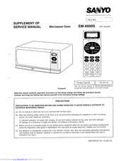 Sanyo EM-X600S Supplement Of Service Manual
